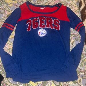 NBA Sixers Longsleeve Shirt - Woman’s Large - 76ers Fan Merch - Basketball Shirt